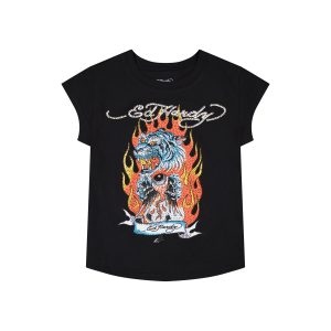 Fire Tiger Rhinestone Cap Sleeve Tee